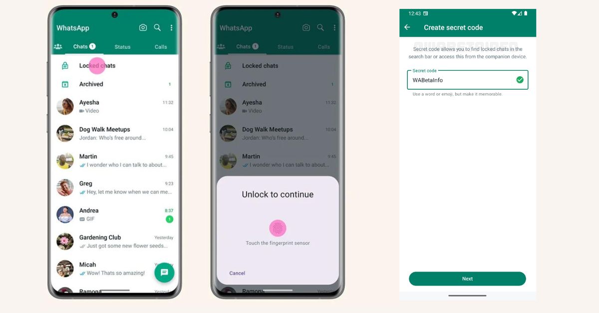 Whatsapp new chat password feature